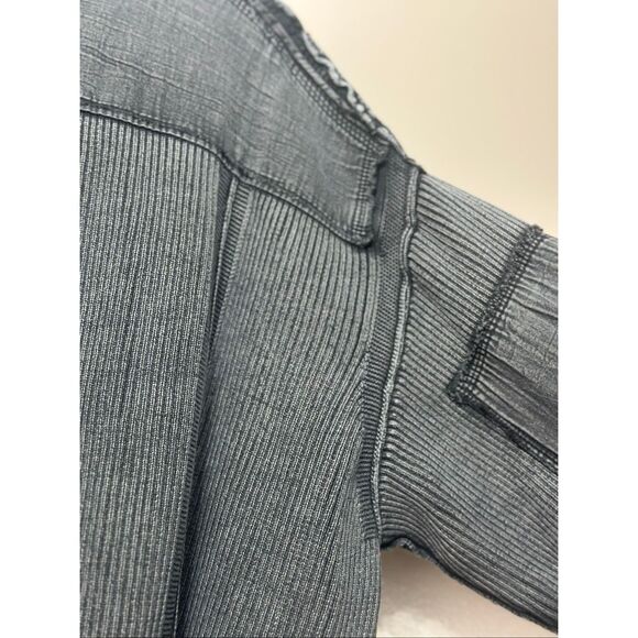 NWOT Free People We The Free Worn Thru Washed Black Long Sleeve Sweatshirt XS - Picture 11 of 11